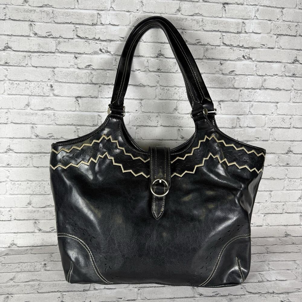 Fina Firenze Women's Genuine Leather Shoulder Bag Black